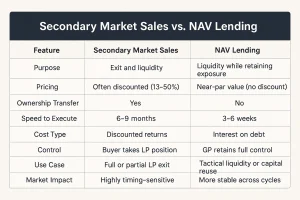 Secondary Market Sales vs. NAV Lending